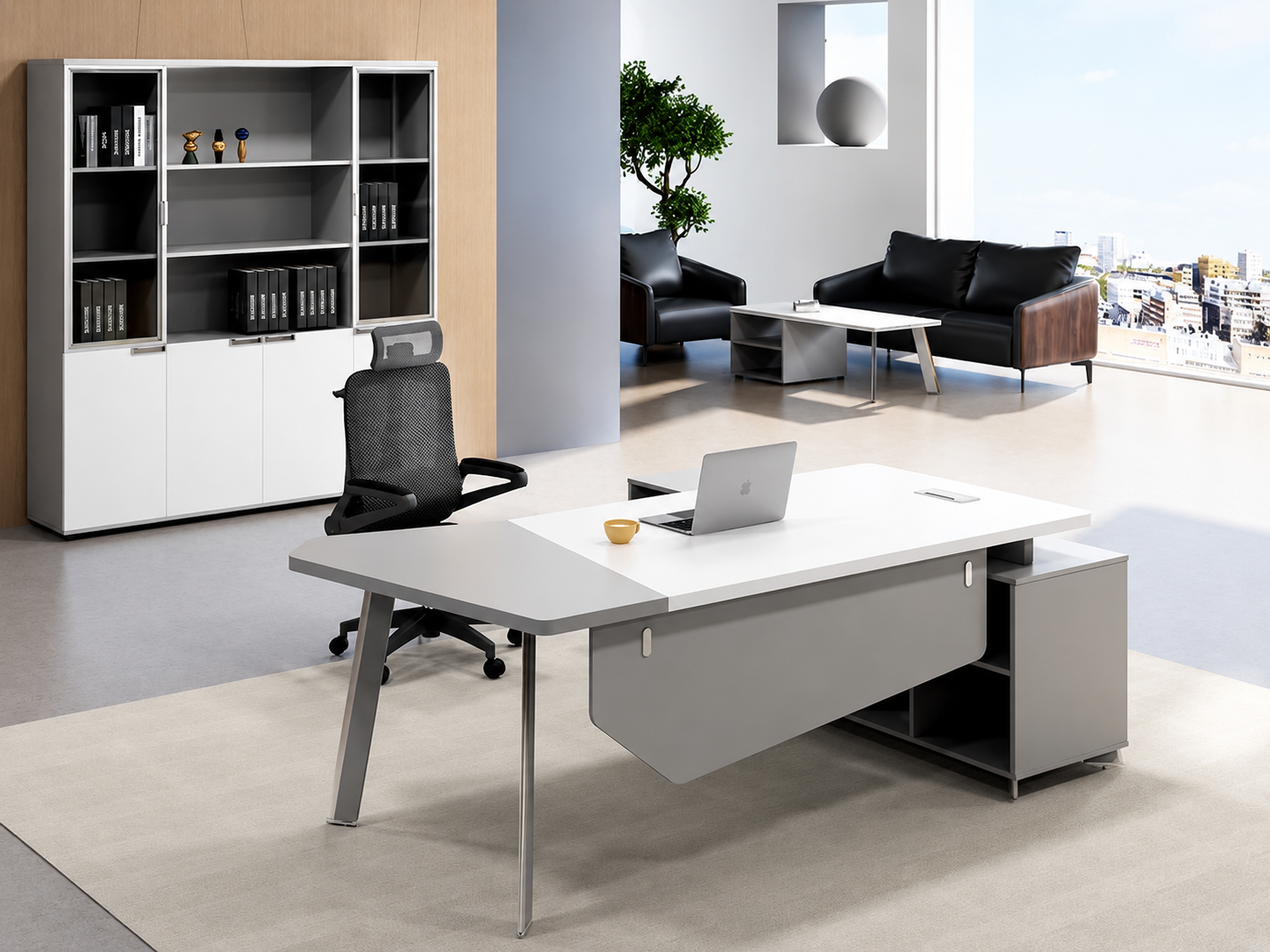 22-KB05 Director Desk from Big Panda GreySpace