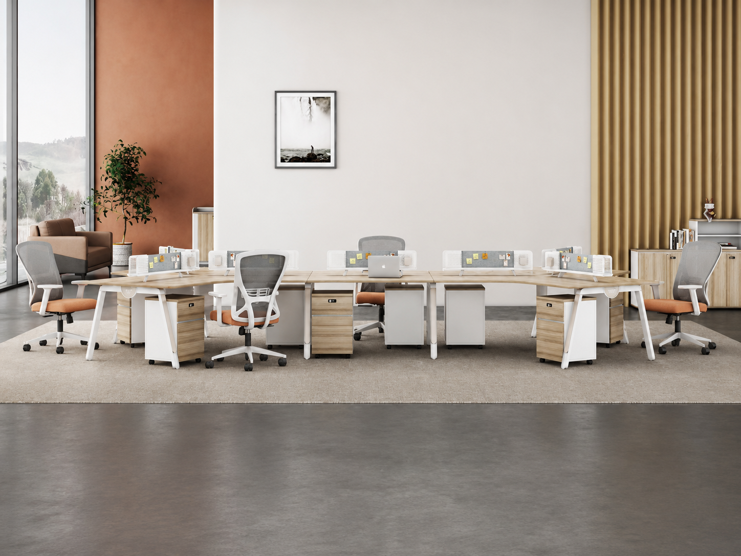 25-AD13 3-Person Capped Workstation from Big Panda Lumi
