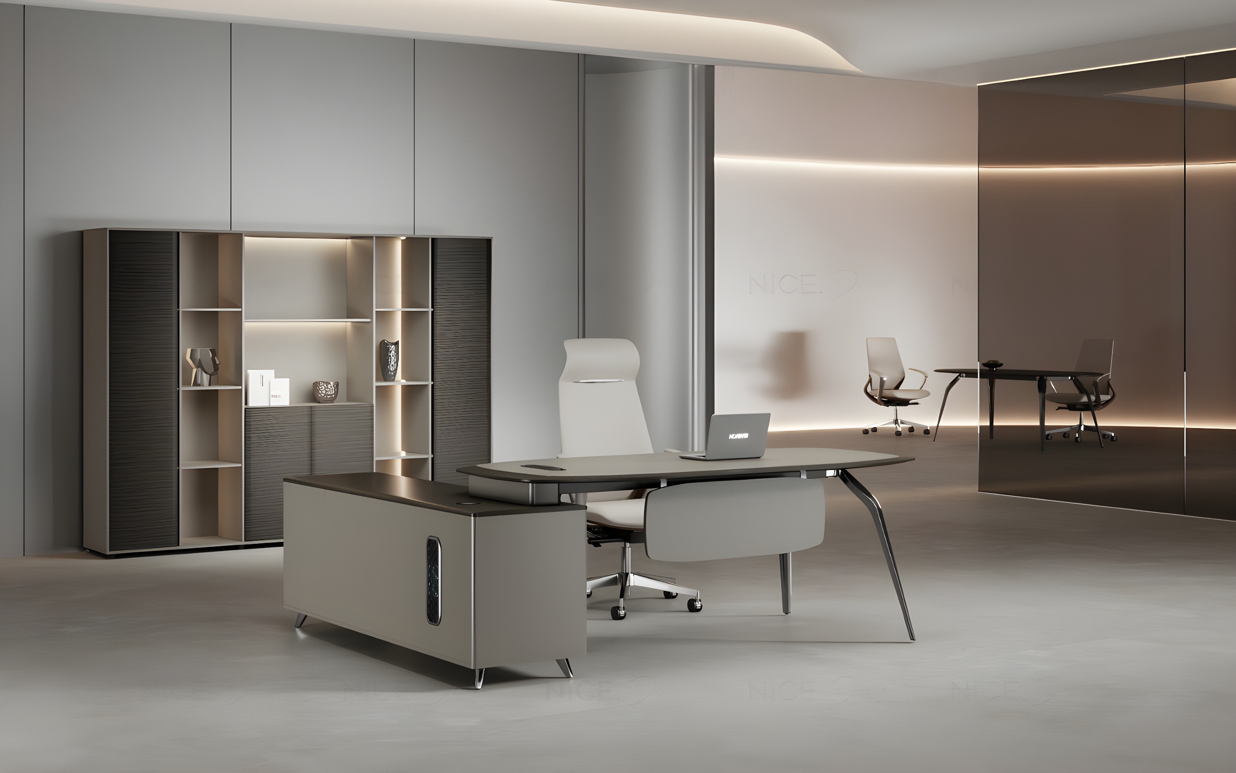 JA-A01 Executive Desk with Side Cabinet from Big Panda Starry Sky