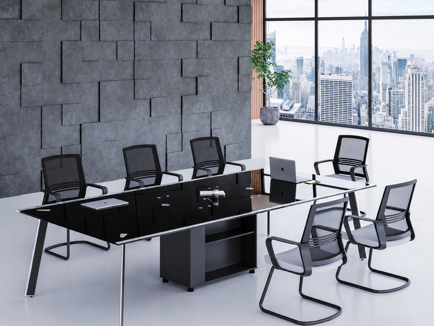 21-GM03 Meeting Table from Big Panda Terra Glass